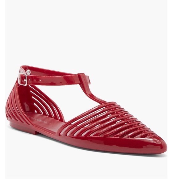 Jeffrey Campbell Shoes - Jeffrey Campbell Red Patent Strappy Flats